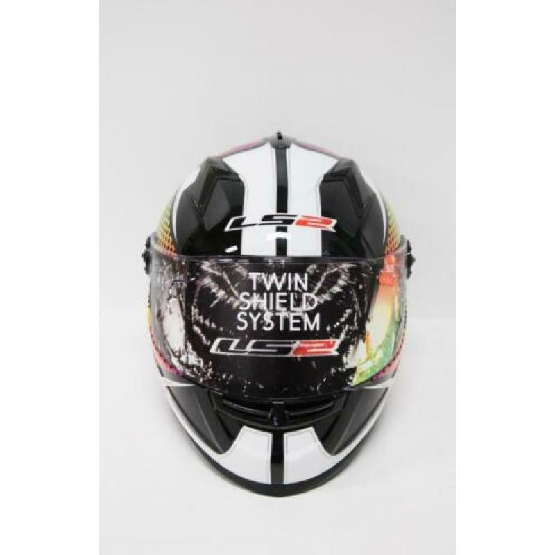 LS2 FF322 Wardots Motorhelm | Zonnevizier en iridium vizier!