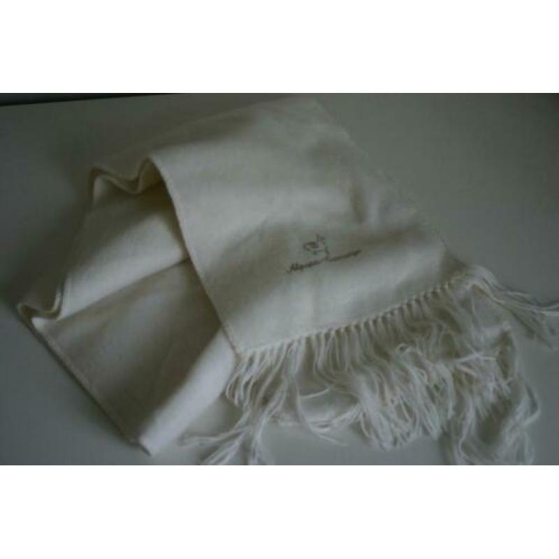 ALPACA CAMARGO wol shawl wolwit NIEUW 175 x 22 cm