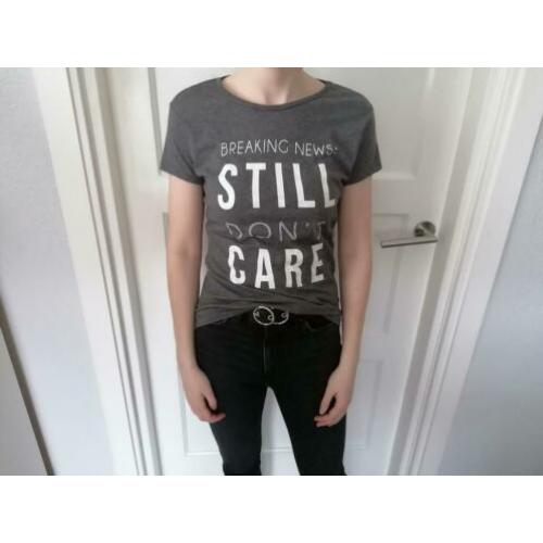 Antrecietgrijs shirt met tekst maat 36