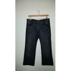Classic jeans bootleg 48 - Sunny top crochet geel maat XXL