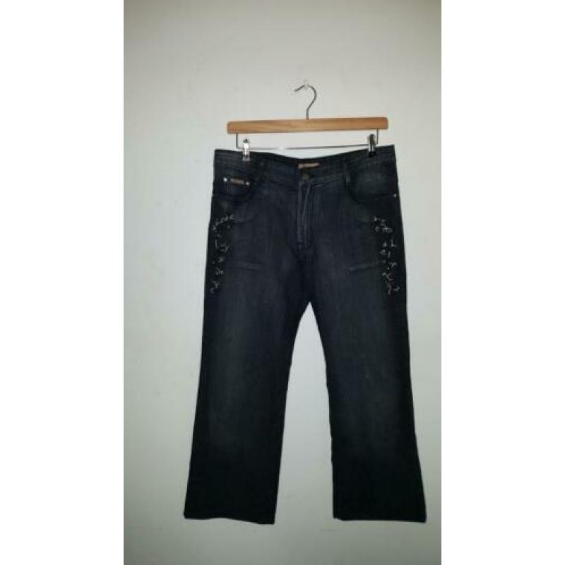 Classic jeans bootleg 48 - Sunny top crochet geel maat XXL