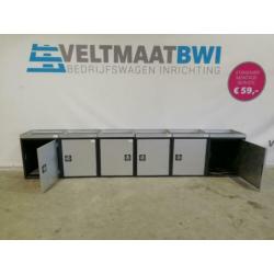 Partij BOTT kasten met deur aluminium kast 6 voor €150,- bus