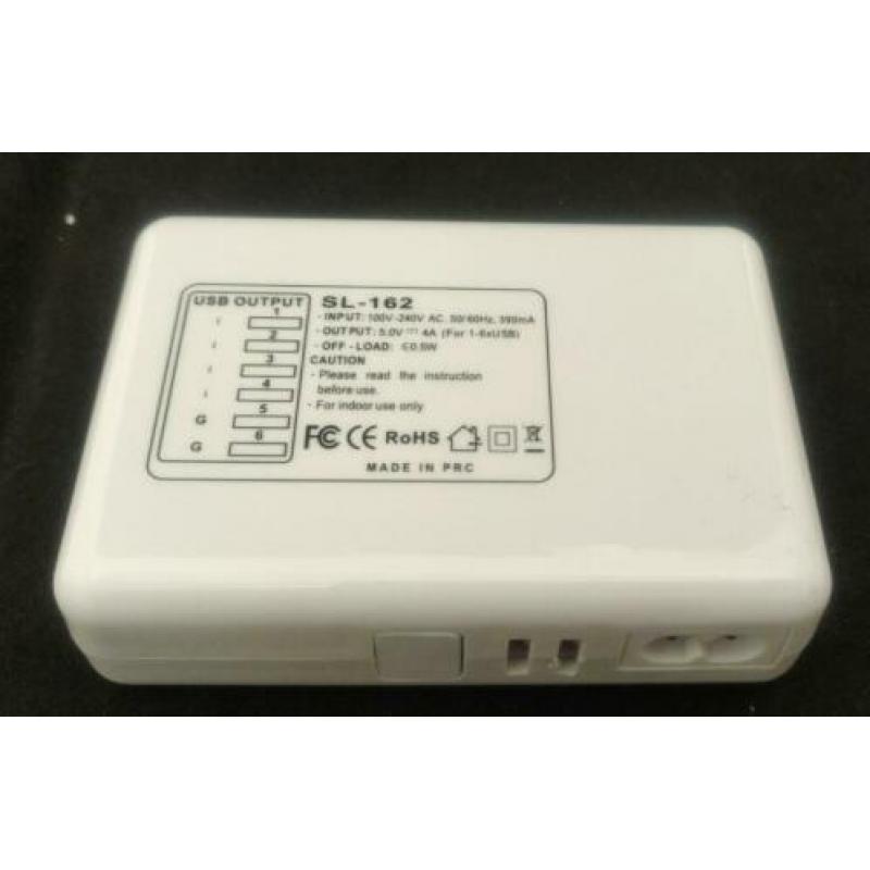 Universele reislader - 6 USB poorten