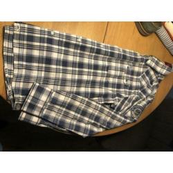 Heren overhemd blauw geblokt Twinlife. XL