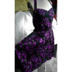 Black butterfly 50s rockabilly retro pin-up jurk mt L - XL