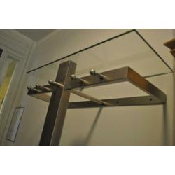 Wandkapstok, design, rvs, glas, als nieuw