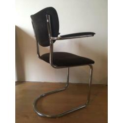 Buisframe stoelen zwart (De Wit | Gispen | Ahrend?)