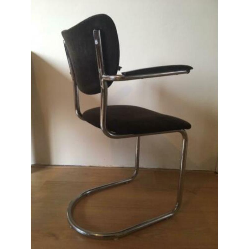 Buisframe stoelen zwart (De Wit | Gispen | Ahrend?)