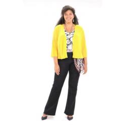 Classic jeans bootleg 48 - Sunny top crochet geel maat XXL