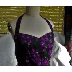 Black butterfly 50s rockabilly retro pin-up jurk mt L - XL