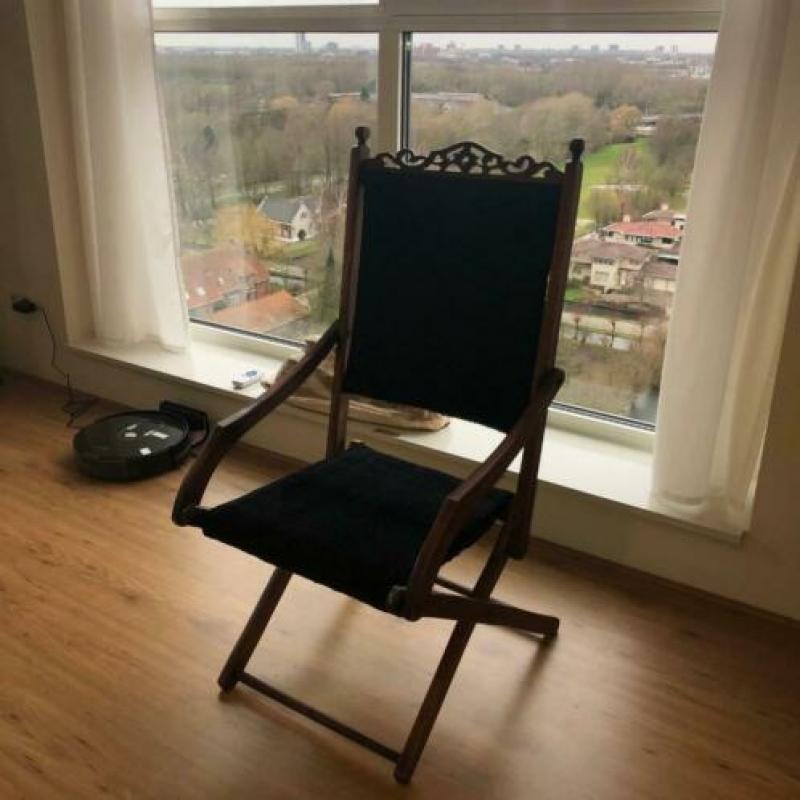 Antieke edwardiaanse klapstoel , strandstoel