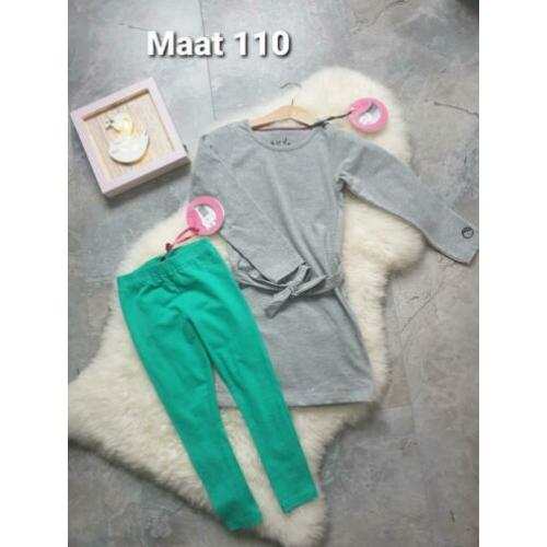 Maat 110 NIEUWE Meisjes Jurk met Legging set BIRDS By D-RAK