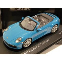 Minichamps Porsche 911 992 Carrera 4S Cabrio Blauw 2019 1:43