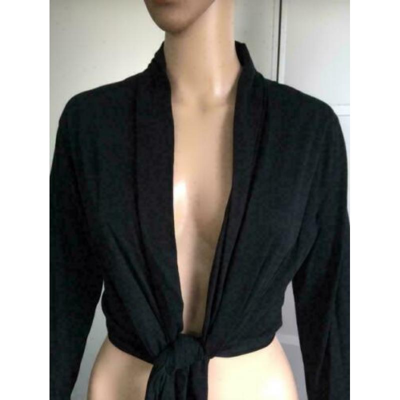 D1182 EXPRESSO maat S=36 vest knoopvest katoen zwart