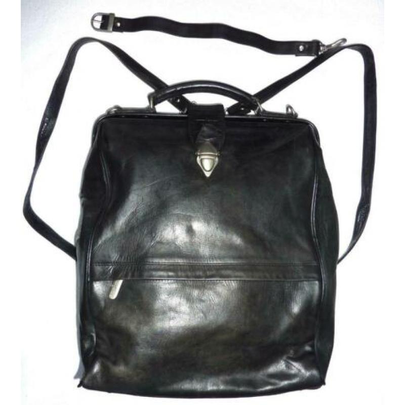 BEAR DESIGN zwarte tas (groot) + BRUINE leren tas (kleiner)