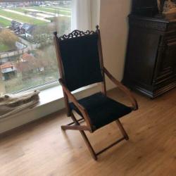 Antieke edwardiaanse klapstoel , strandstoel