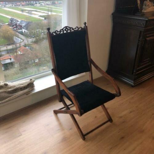 Antieke edwardiaanse klapstoel , strandstoel