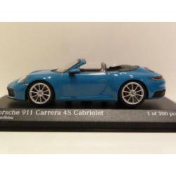 Minichamps Porsche 911 992 Carrera 4S Cabrio Blauw 2019 1:43