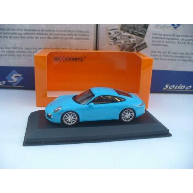 Porsche 911 991 Carrera Lichtblauw Maxichamps 1/43