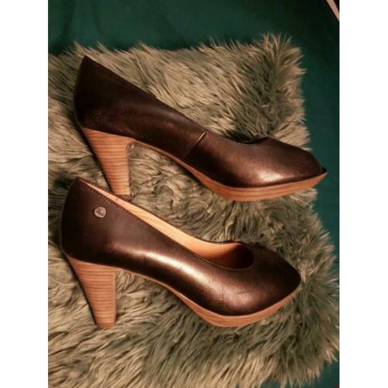 Hakken / pumps maat 41 Manfield zwart leer no stress
