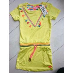 Zomerjurkje Kidz Art nieuw met kaartjes maat 110/116 geel