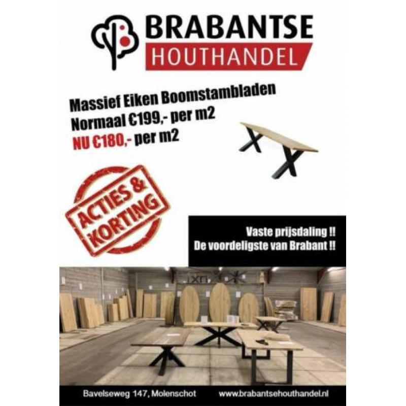 Boomstam tafelbladen verschillende soorten en maten