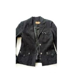 MANDARIN MINT zwart velours colbert maat 38