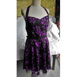 Black butterfly 50s rockabilly retro pin-up jurk mt L - XL