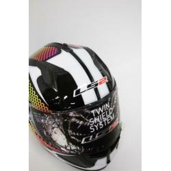 LS2 FF322 Wardots Motorhelm | Zonnevizier en iridium vizier!