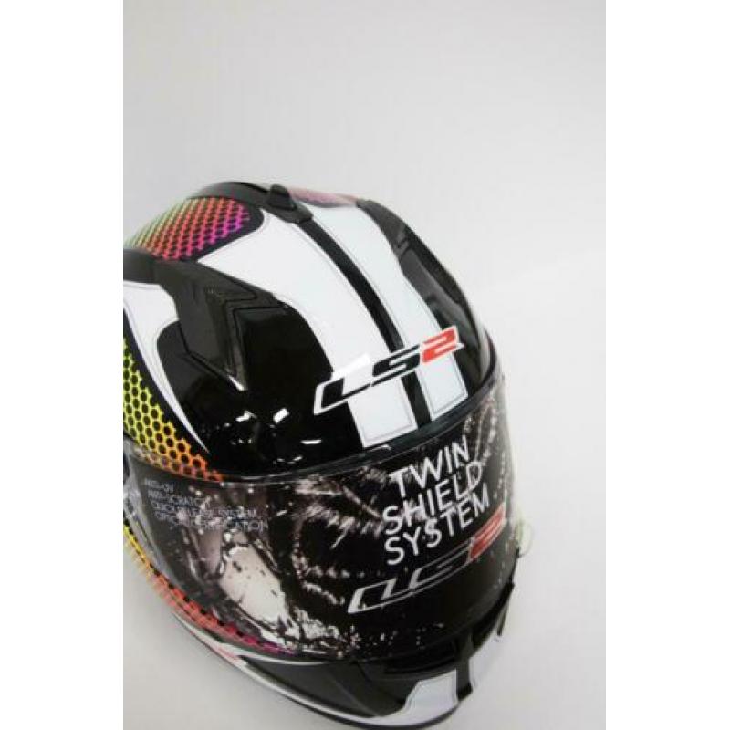 LS2 FF322 Wardots Motorhelm | Zonnevizier en iridium vizier!