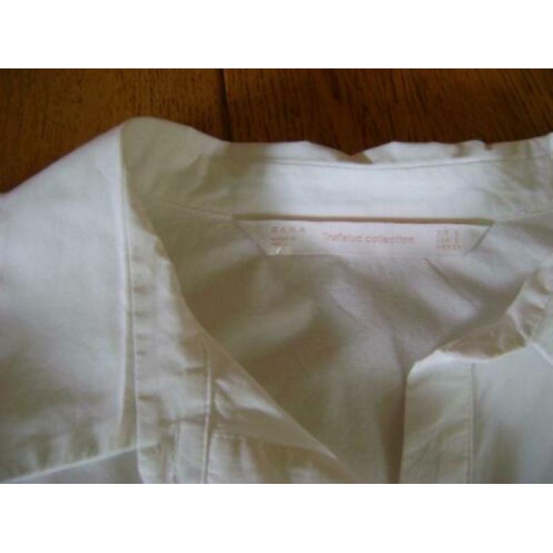 Nieuwe witte Zara Trafaluc blouse met franjes, mt S = M