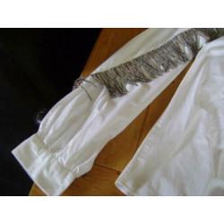 Nieuwe witte Zara Trafaluc blouse met franjes, mt S = M