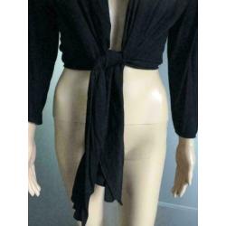 D1182 EXPRESSO maat S=36 vest knoopvest katoen zwart