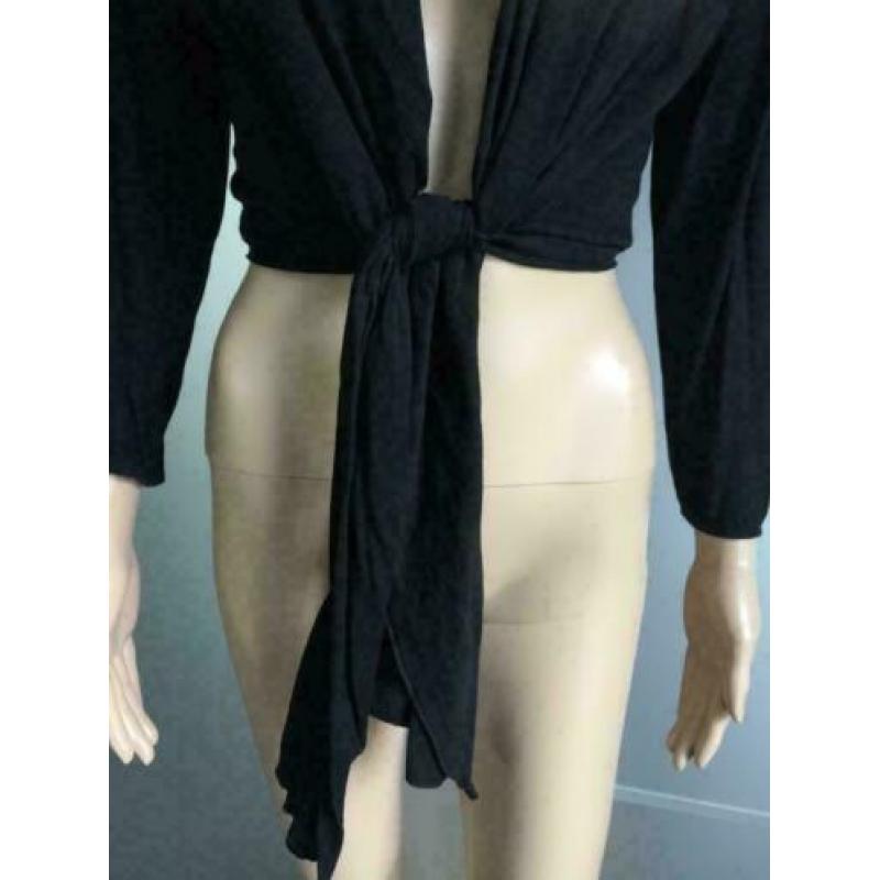 D1182 EXPRESSO maat S=36 vest knoopvest katoen zwart