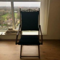 Antieke edwardiaanse klapstoel , strandstoel
