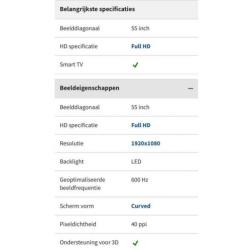 Samsung Smart TV UHD 4K Curve 3D 55 inch 100% goed