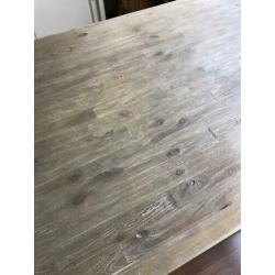 Eettafel met blad van acaciahout 1.60 bij 0.90