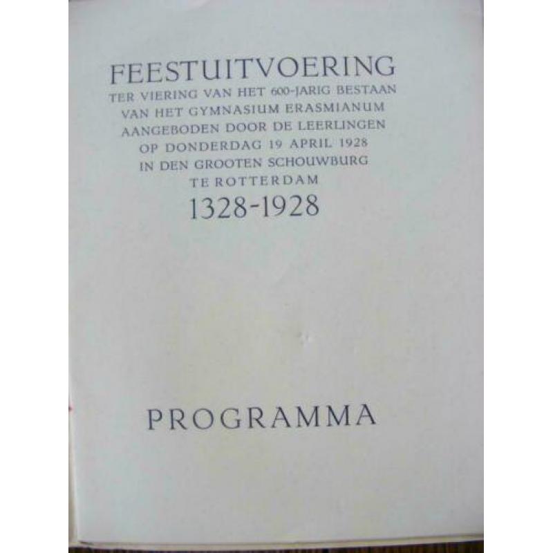 programmaboekje 1928 GROOTESCHOOL Rotterdam