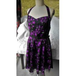 Black butterfly 50s rockabilly retro pin-up jurk mt L - XL