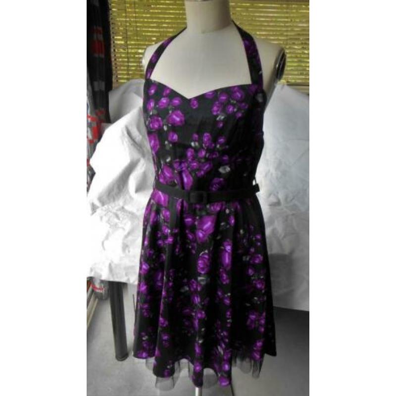 Black butterfly 50s rockabilly retro pin-up jurk mt L - XL