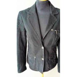 MANDARIN MINT zwart velours colbert maat 38