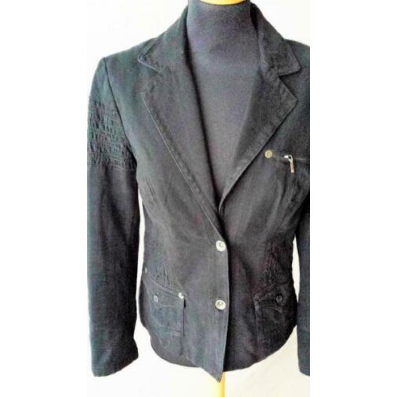 MANDARIN MINT zwart velours colbert maat 38