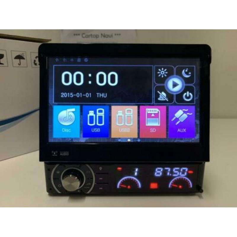 1-Din Autoradio Navigatie Bluetooth | Kantelbaar scherm