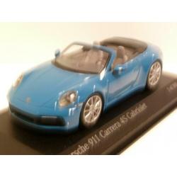 Minichamps Porsche 911 992 Carrera 4S Cabrio Blauw 2019 1:43
