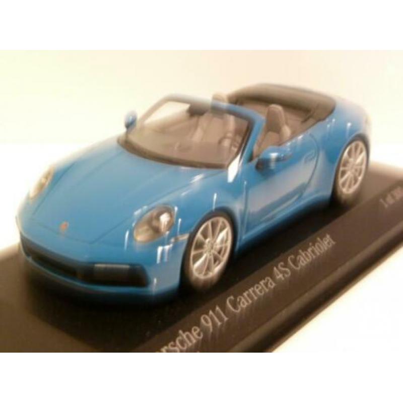 Minichamps Porsche 911 992 Carrera 4S Cabrio Blauw 2019 1:43