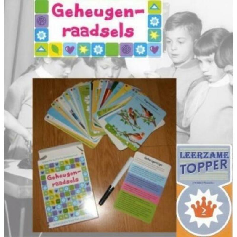 Geheugen raadsels incl. uitwisbare pen / activiteitenkaarten
