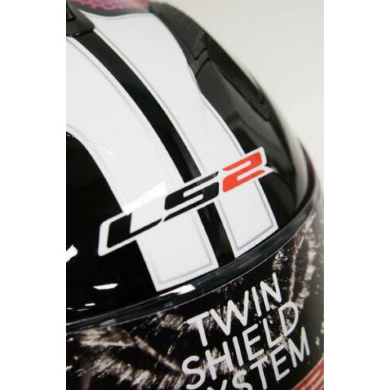 LS2 FF322 Wardots Motorhelm | Zonnevizier en iridium vizier!