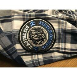 Heren overhemd blauw geblokt Twinlife. XL
