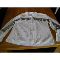 Nieuwe witte Zara Trafaluc blouse met franjes, mt S = M