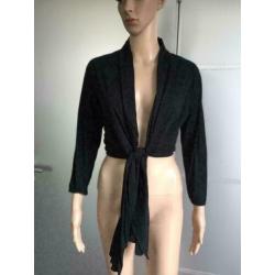 D1182 EXPRESSO maat S=36 vest knoopvest katoen zwart